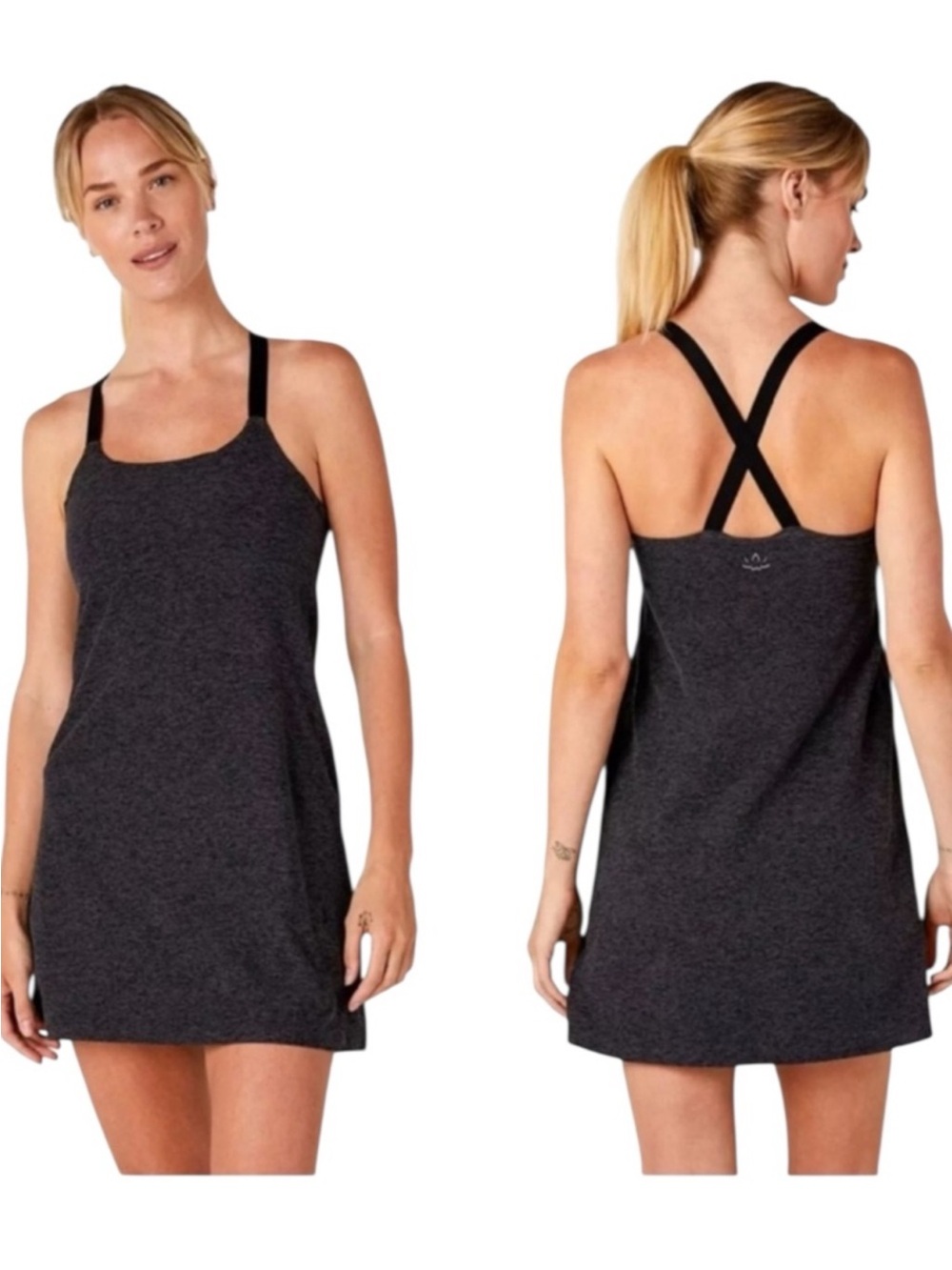 Beyond Yoga Active Dress Black Space Dye Grey Size Small